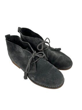 Hush Puppies Womens Gray Suede Lace-Up Ankle Boots Size 9.5 Wide Comfort Insole